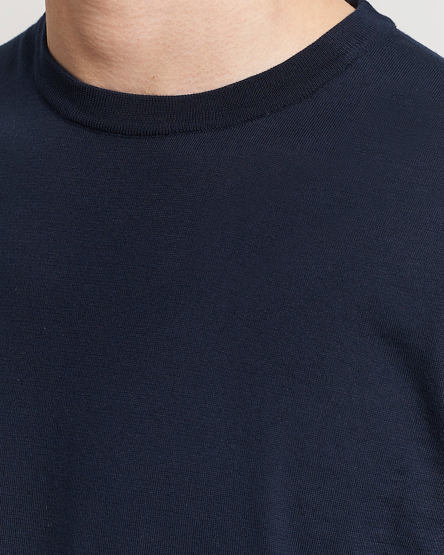 Herren | T-Shirts | Kiton | Sea Island Cotton Knit T-Shirt Navy