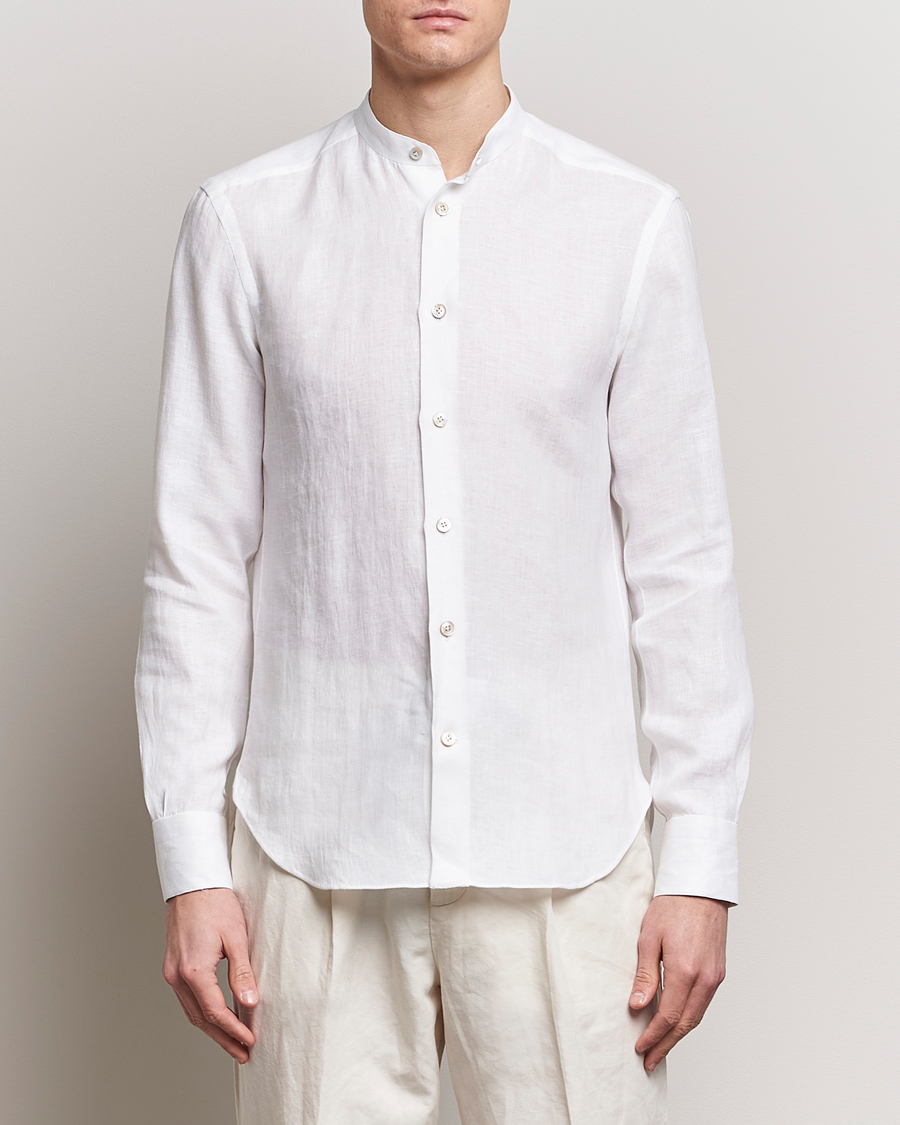Herren | Kategorie | Kiton | Linen Guru Collar Shirt White