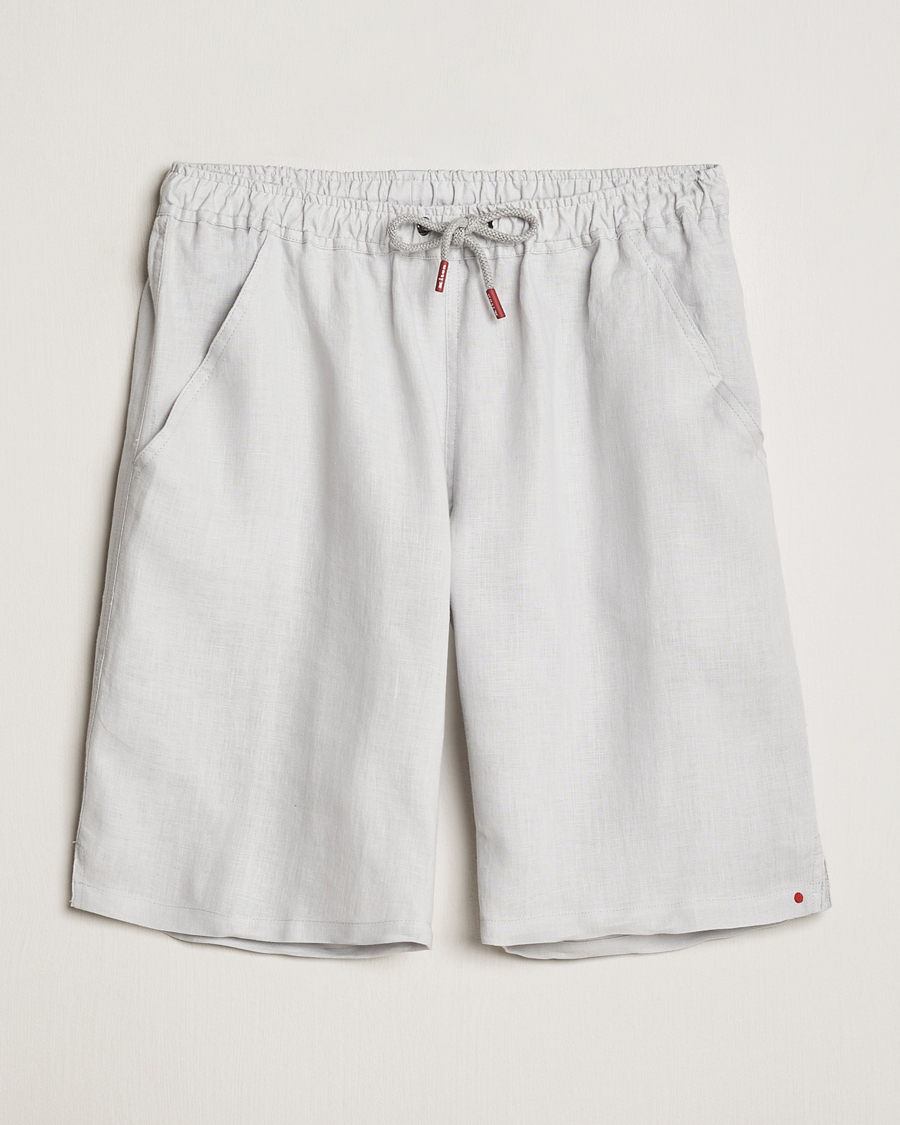 Herren |  | Kiton | Linen Drawstring Shorts Light Grey
