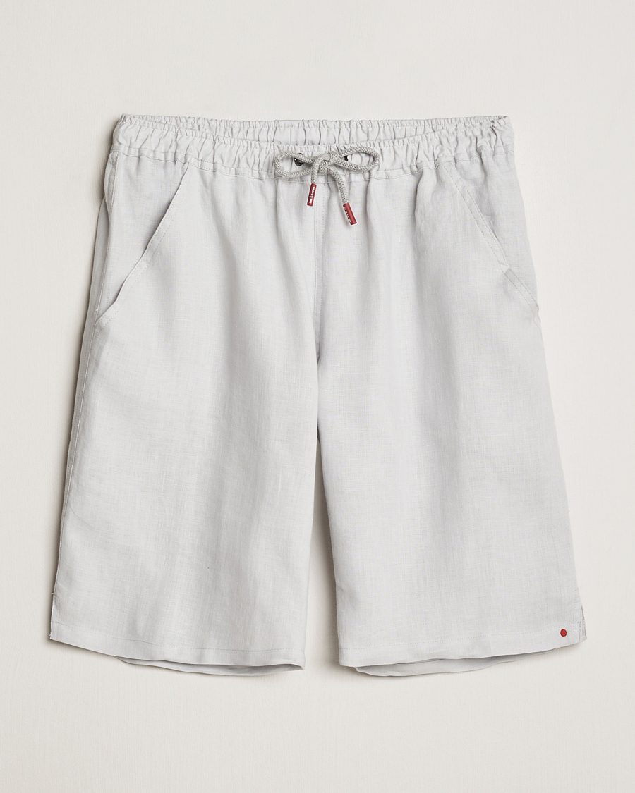 Herren | Shorts | Kiton | Linen Drawstring Shorts Light Grey