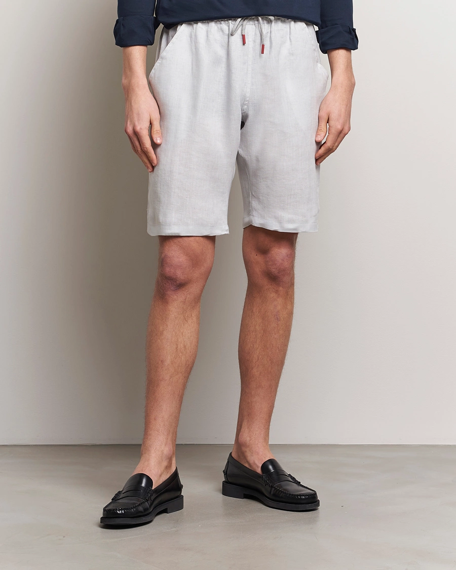 Herren | Kleidung | Kiton | Linen Drawstring Shorts Light Grey