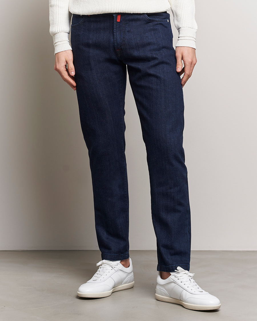 Herren | Italian Department | Kiton | Slim Fit 5-Pocket Jeans Dark Indigo