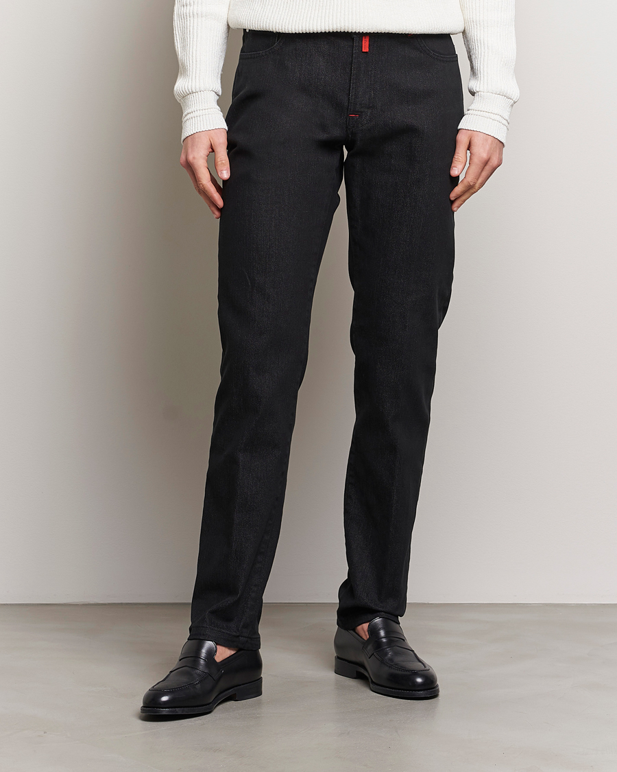 Herr | Svarta jeans | Kiton | Slim Fit 5-Pocket Jeans Black