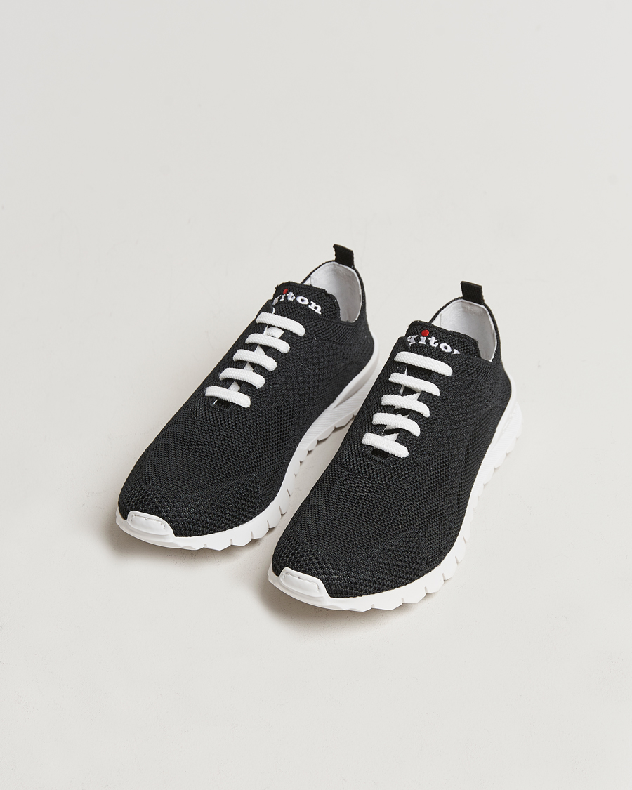 Herren | Italian Department | Kiton | Mesh Running Sneakers Black