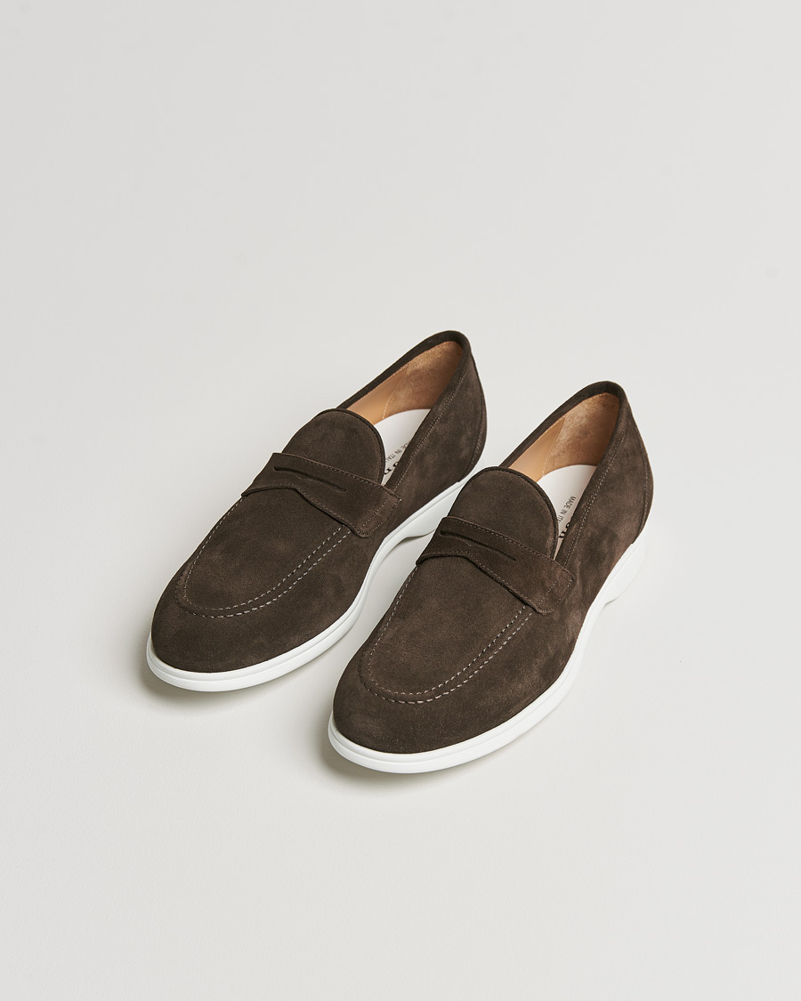 Herren | Italian Department | Kiton | Summer Loafers Dark Brown Suede