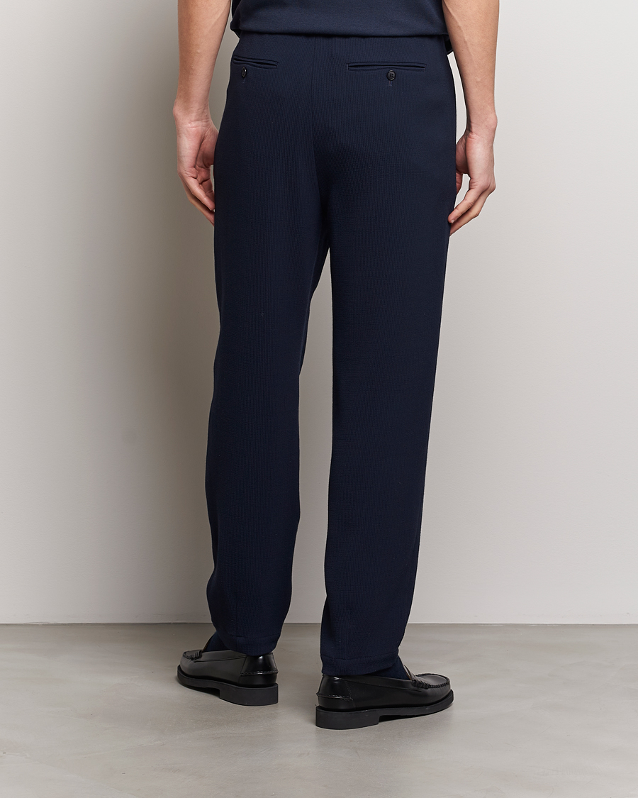 Herren | Hosen | Giorgio Armani | Pleated Rib Wool Trousers Navy