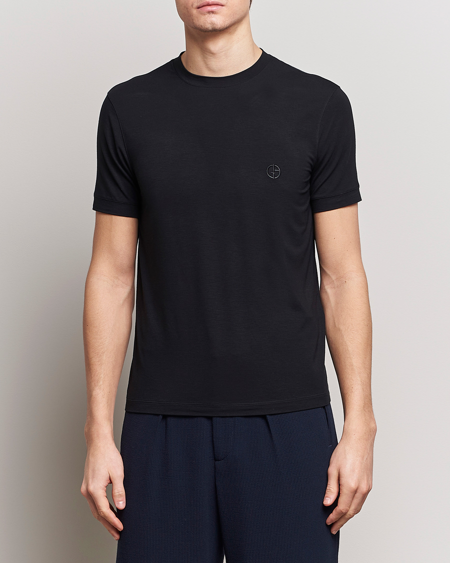 Herren | Giorgio Armani | Giorgio Armani | Embroidered Logo T-Shirt Black