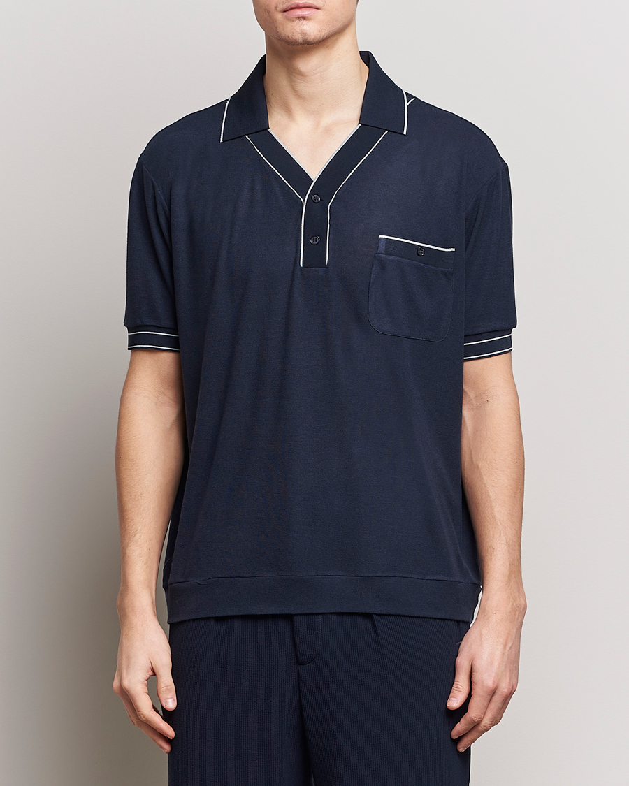 Herren | Kurzarm-Poloshirts | Giorgio Armani | Short Sleeve Riviera Polo Navy