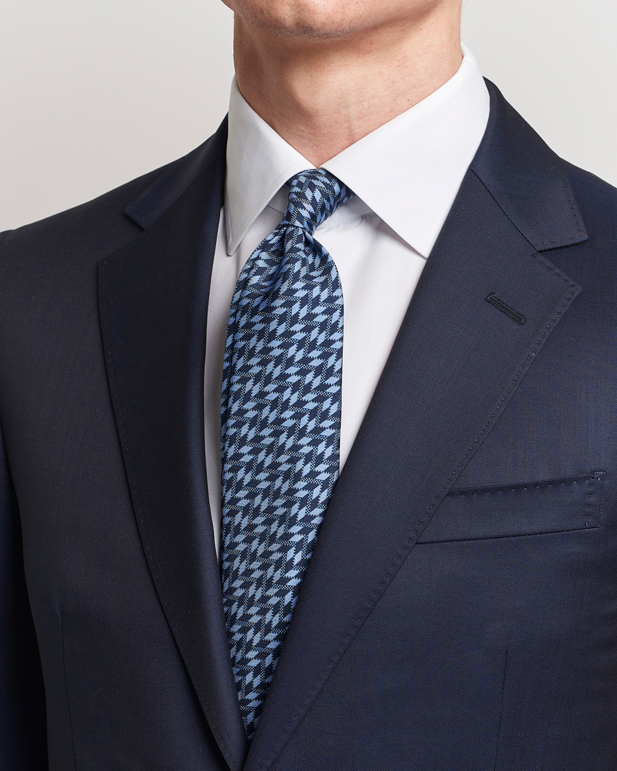 Herren |  | Giorgio Armani | Printed Silk Tie  Navy Blue