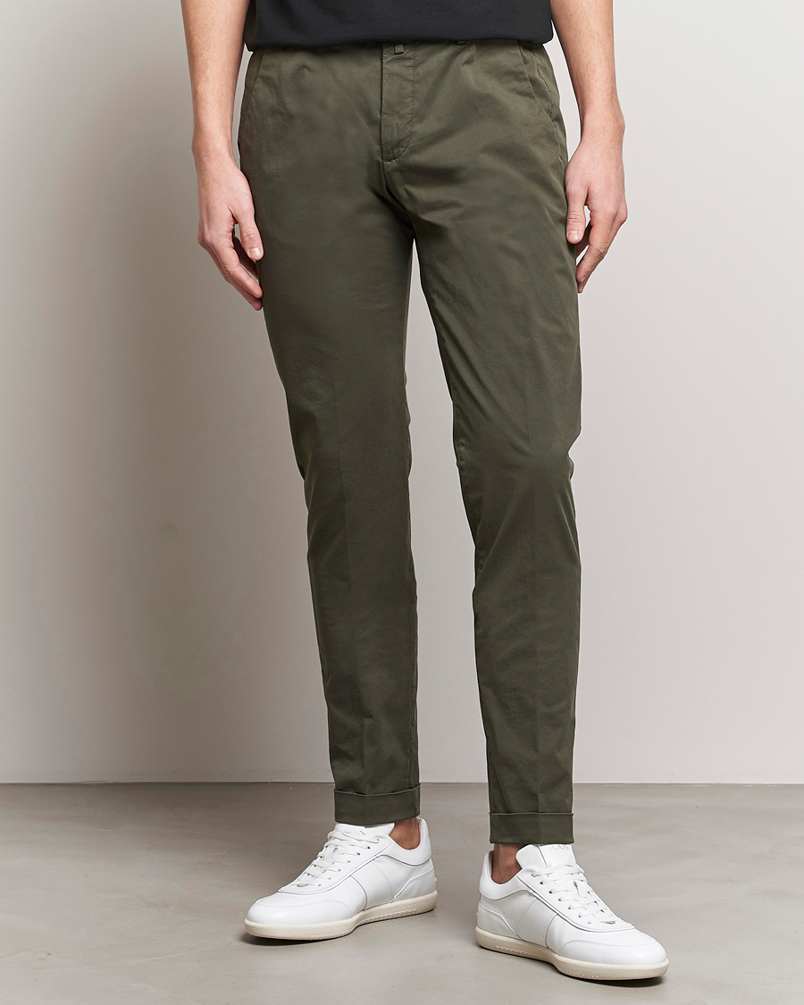 Herren | Italian Department | Briglia 1949 | Slim Fit  Cotton Stretch Chinos Olive