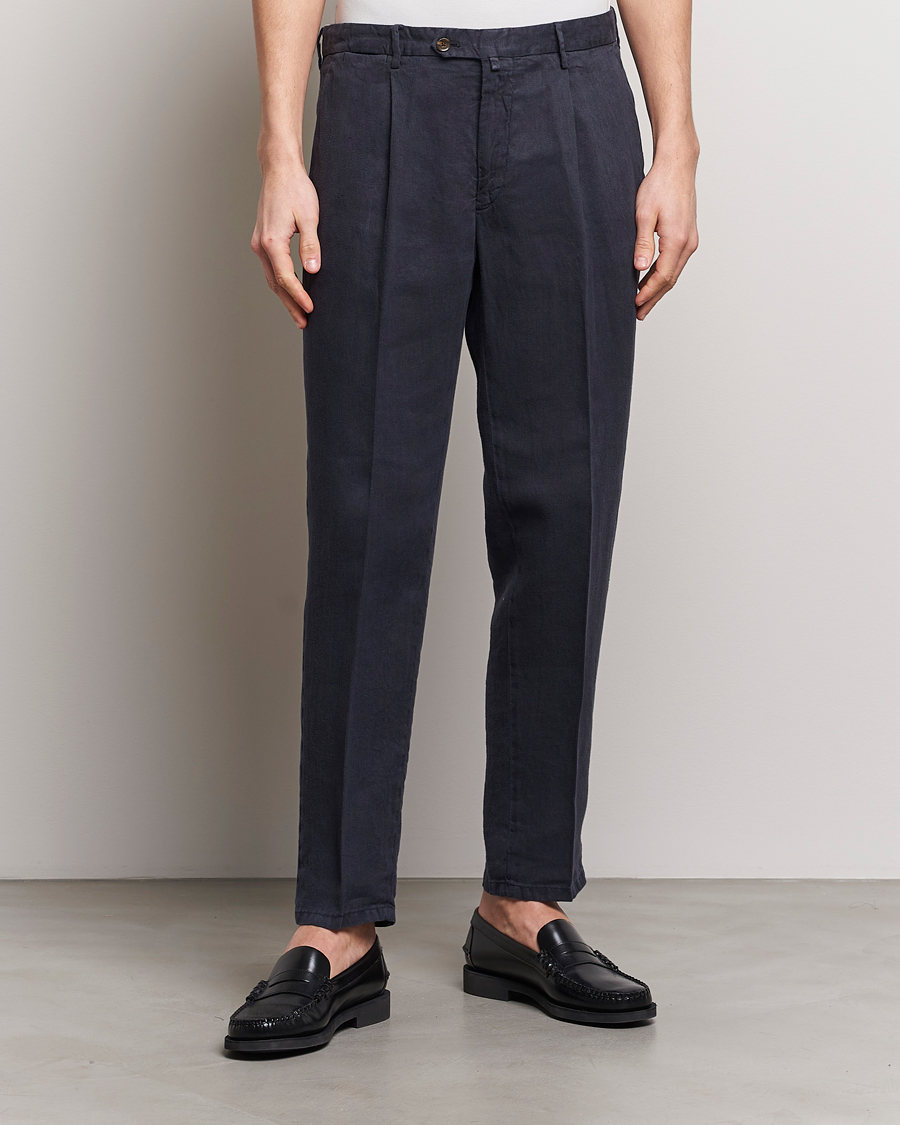 Herren | Kleidung | Briglia 1949 | Pleated Linen Trousers Navy