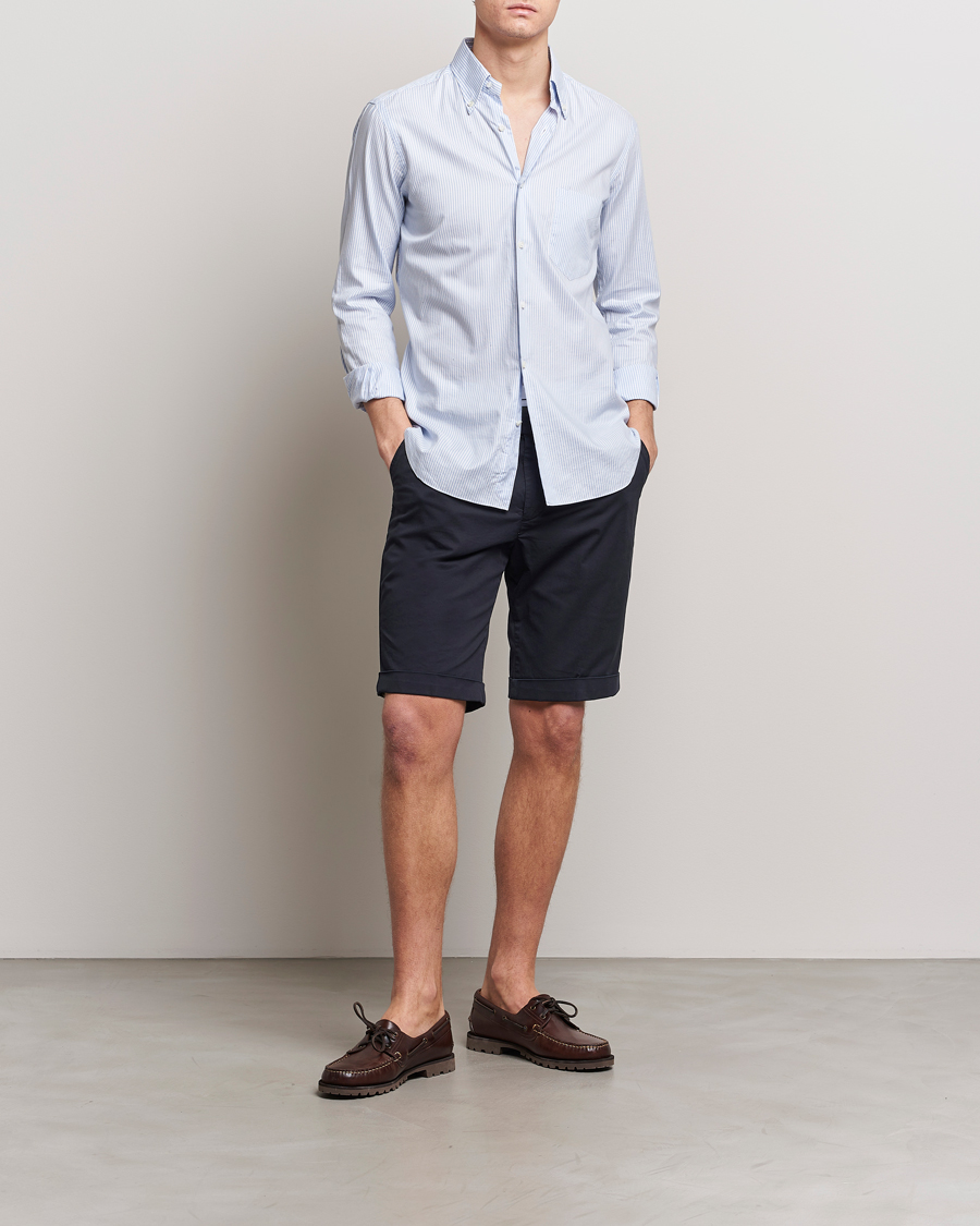 Herren | Shorts | Briglia 1949 | Pleated Cotton Shorts Navy