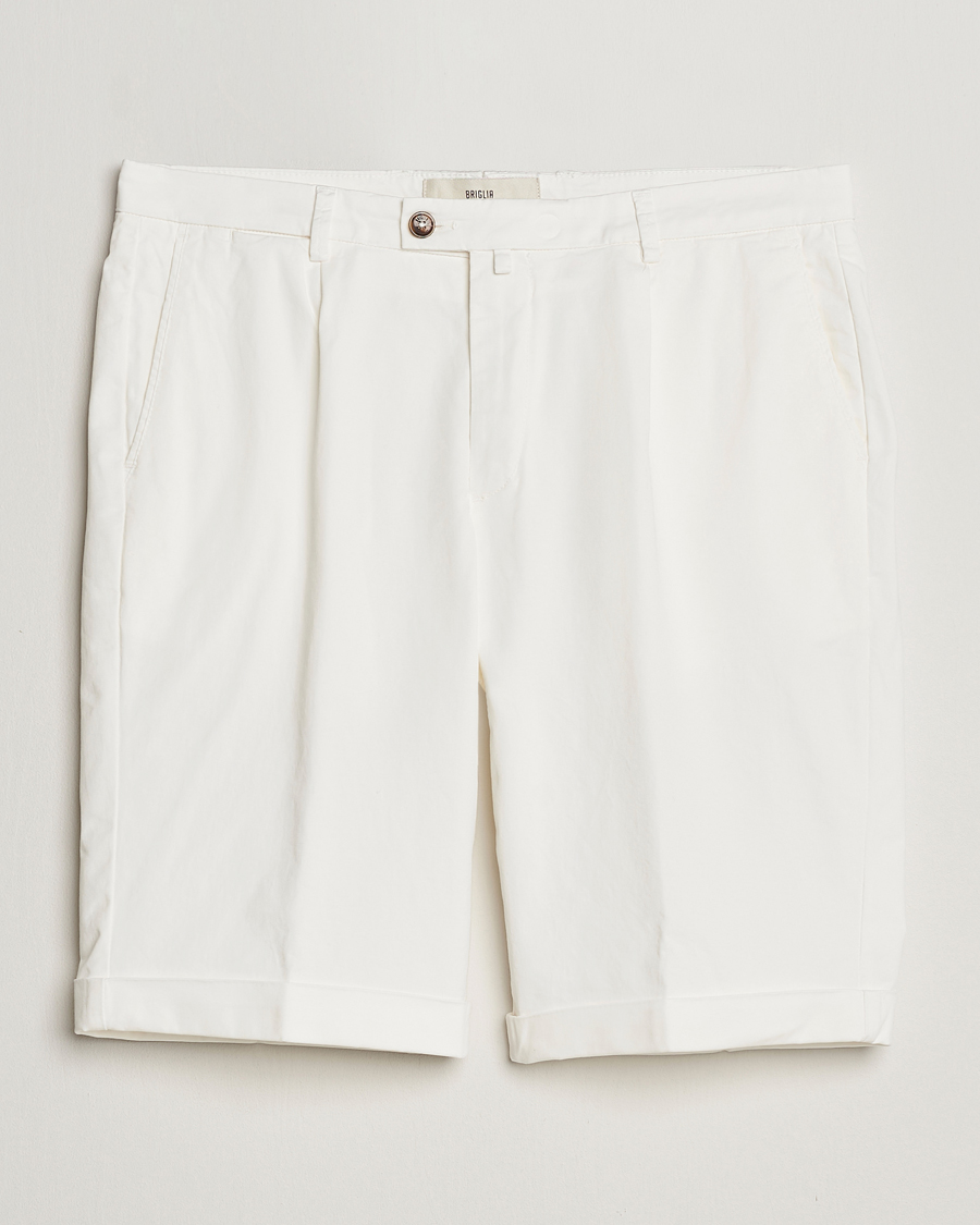 Herren | Shorts | Briglia 1949 | Pleated Cotton Shorts White