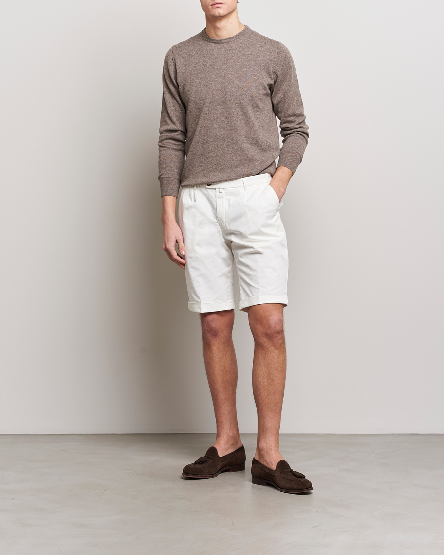 Herren | Shorts | Briglia 1949 | Pleated Cotton Shorts White