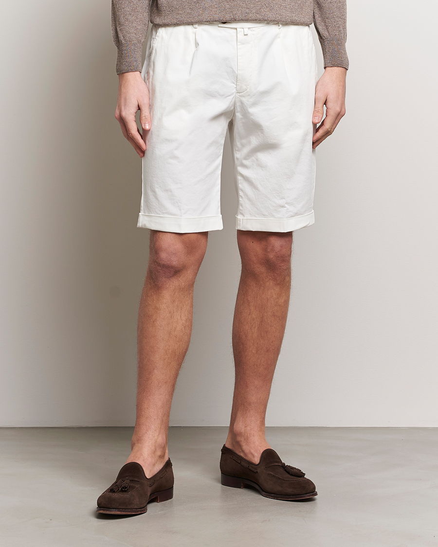 Herren | Summer | Briglia 1949 | Pleated Cotton Shorts White