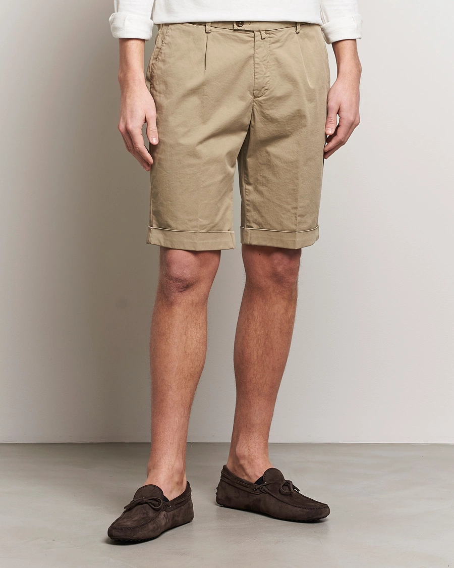 Herren |  | Briglia 1949 | Pleated Cotton Shorts Taupe
