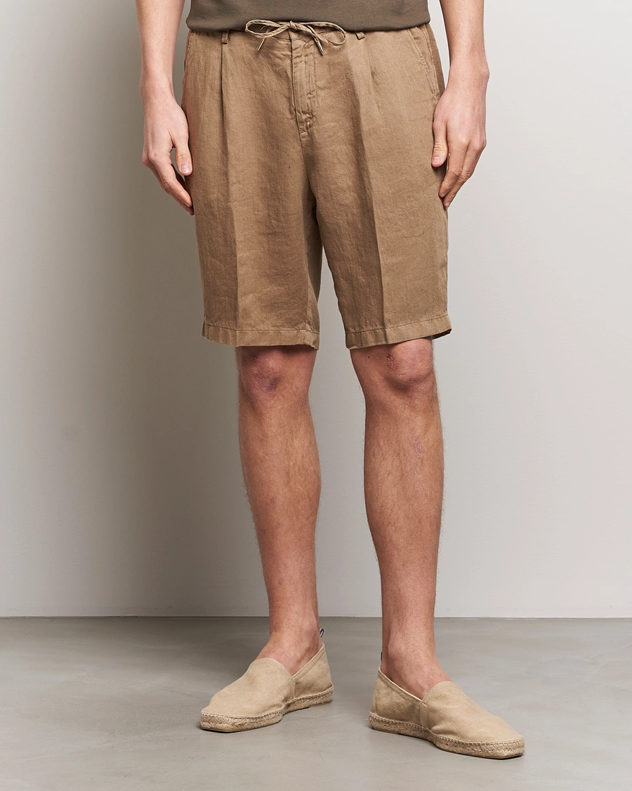 Herren | Shorts | Briglia 1949 | Easy Fit Linen Shorts Beige