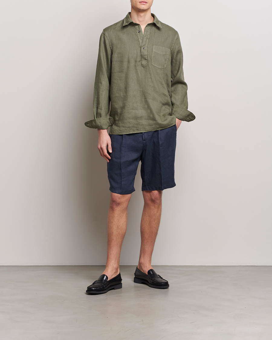 Herren | Shorts | Briglia 1949 | Easy Fit Linen Shorts Navy