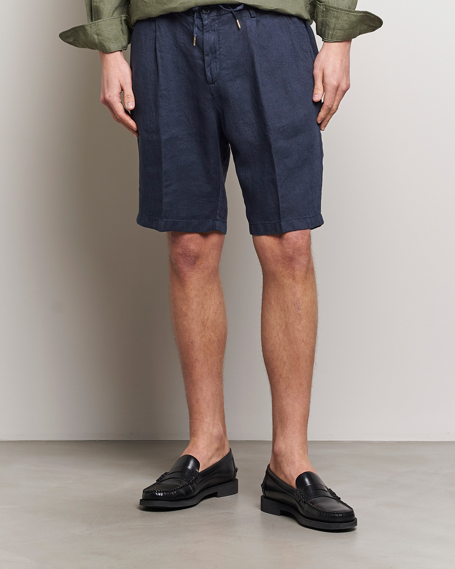 Herren | Briglia 1949 | Briglia 1949 | Easy Fit Linen Shorts Navy