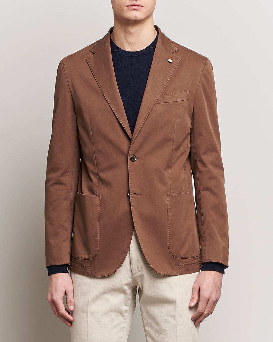 Herren | Baumwollsakko | L.B.M. 1911 | Jack Regular Fit Cotton Stretch Blazer Brown