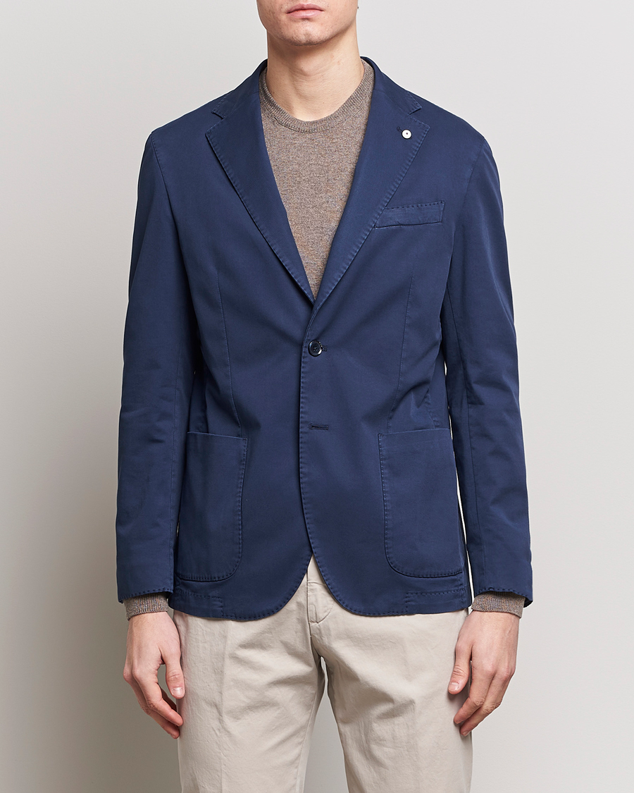 Herren | Italian Department | L.B.M. 1911 | Jack Regular Fit Cotton Stretch Blazer Navy