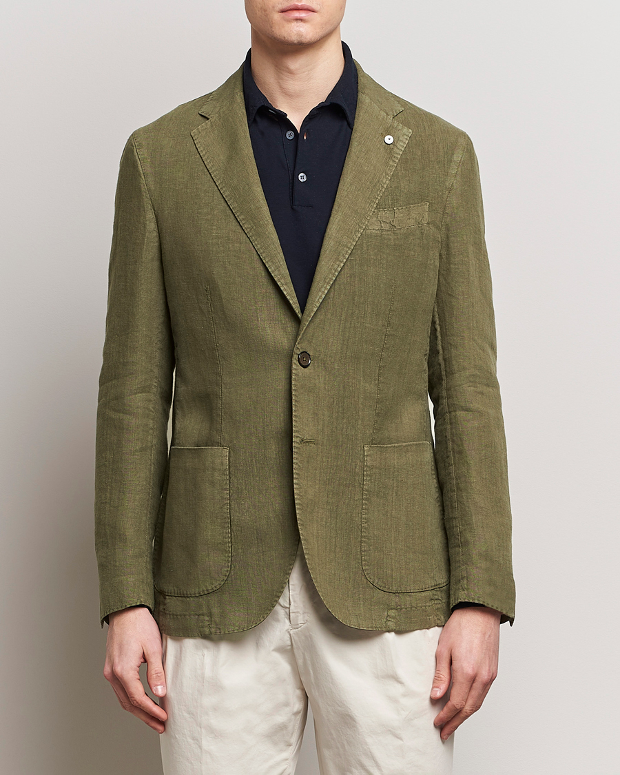 Herren | Sakkos | L.B.M. 1911 | Jack Regular Fit Linen Blazer Olive