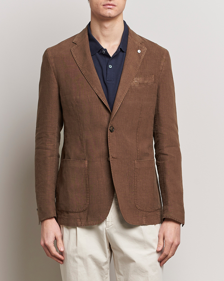 Herren |  | L.B.M. 1911 | Jack Regular Fit Linen Blazer Brown