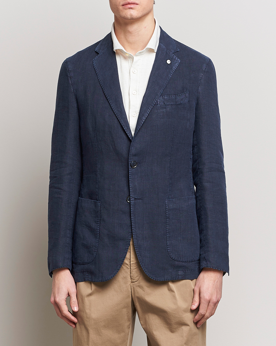 Herren | Italian Department | L.B.M. 1911 | Jack Regular Fit Linen Blazer Navy