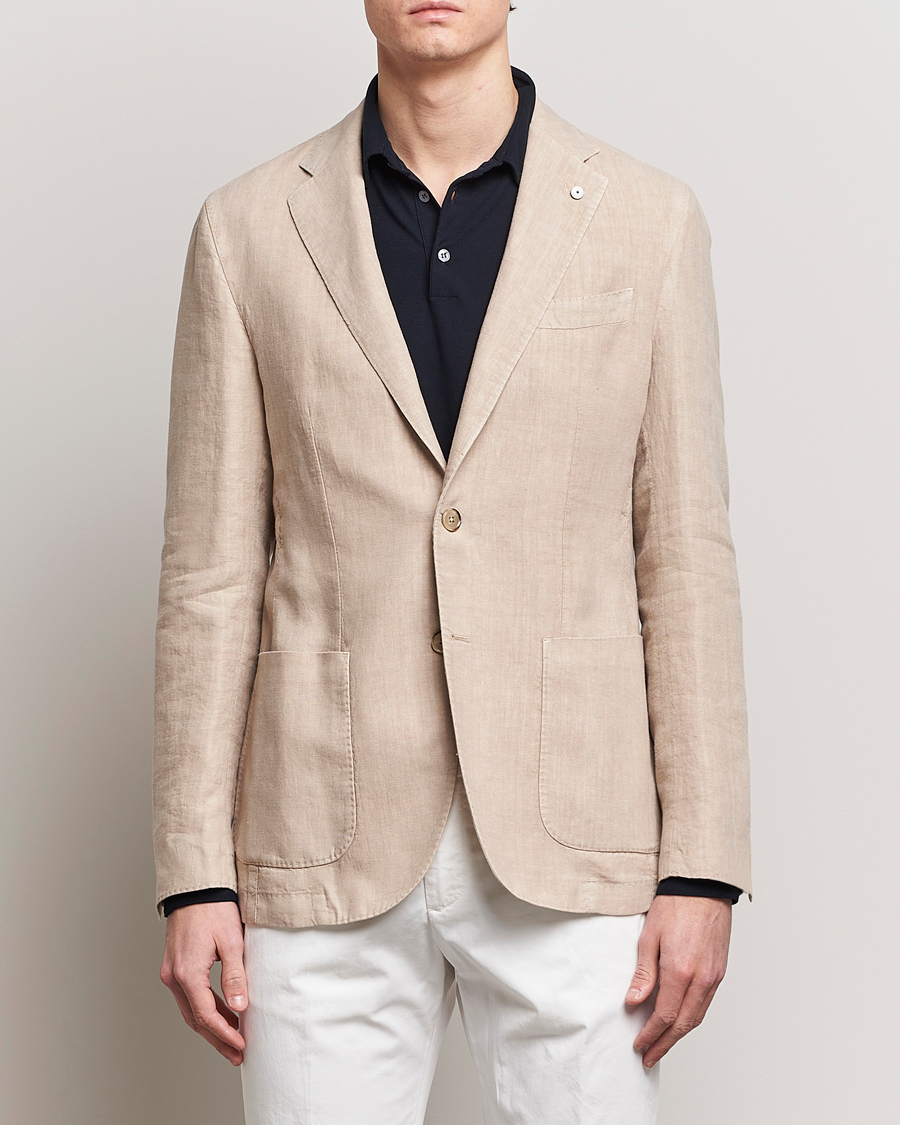 Herren | Leinensakko | L.B.M. 1911 | Jack Regular Fit Linen Blazer Sand