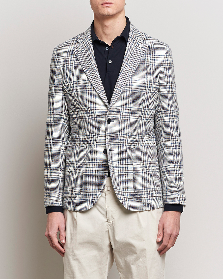 Herren | Sakkos | L.B.M. 1911 | Checked Cotton Blazer Navy/Brown