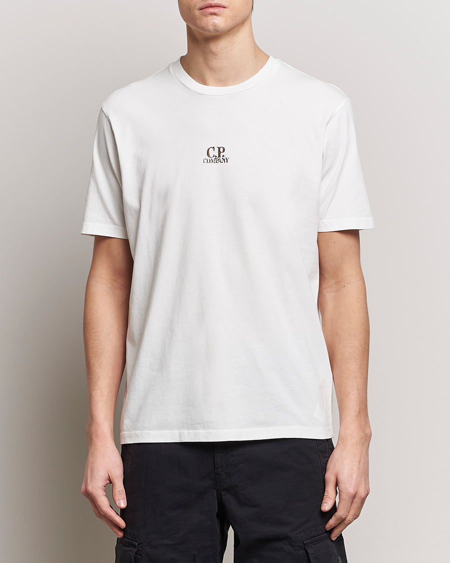 Herren | Weiße T-Shirts | C.P. Company | Short Sleeve Hand Printed T-Shirt White
