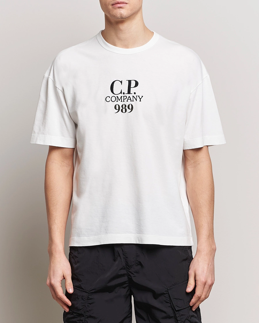 Herren | Kurzarm T-Shirt | C.P. Company | Brushed Cotton Embroidery Logo T-Shirt White