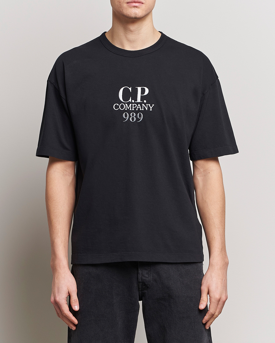 Herren | Kleidung | C.P. Company | Brushed Cotton Embroidery Logo T-Shirt Black