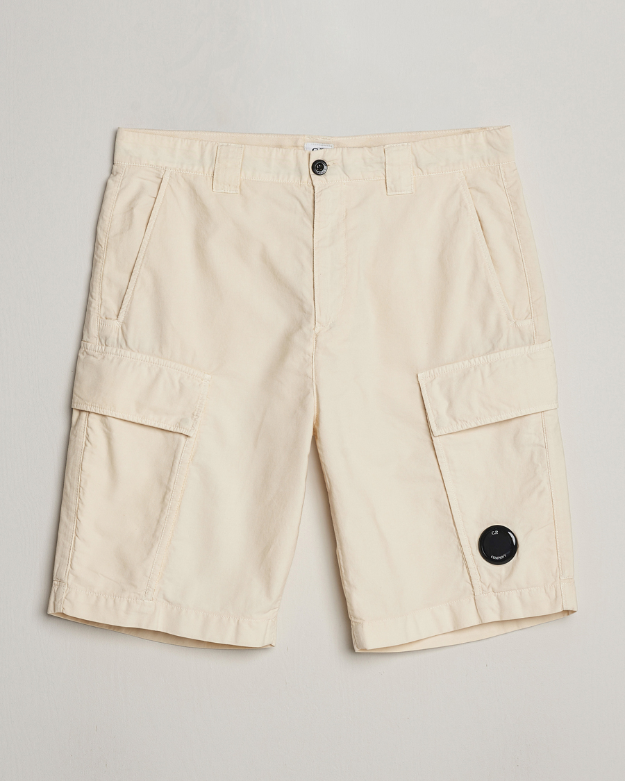 Herren | Shorts | C.P. Company | Ottoman Garment Dyed Cotton Cargo Shorts Off White