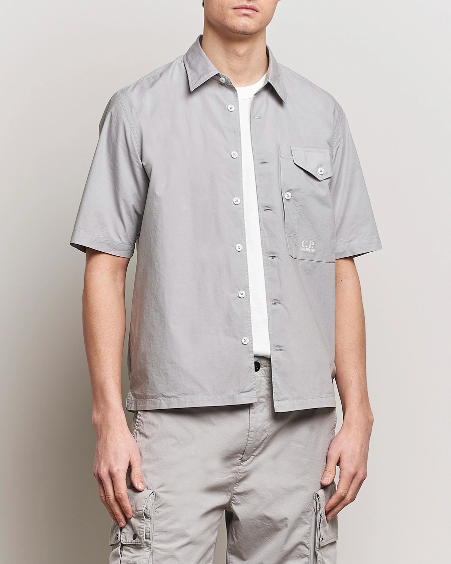 Men |  | C.P. Company | Short Sleeve Popline Shirt Grey