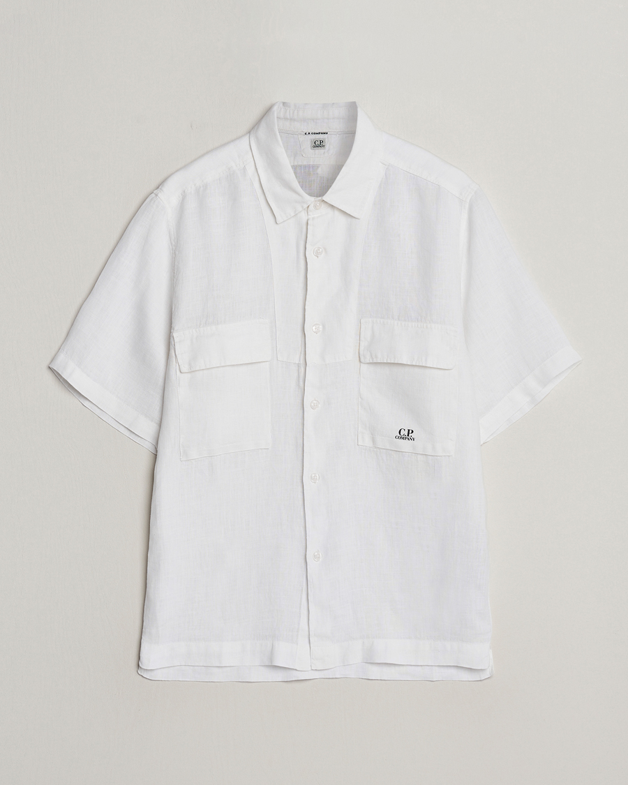 Herren | Hemden | C.P. Company | Short Sleeve Linen Shirt White