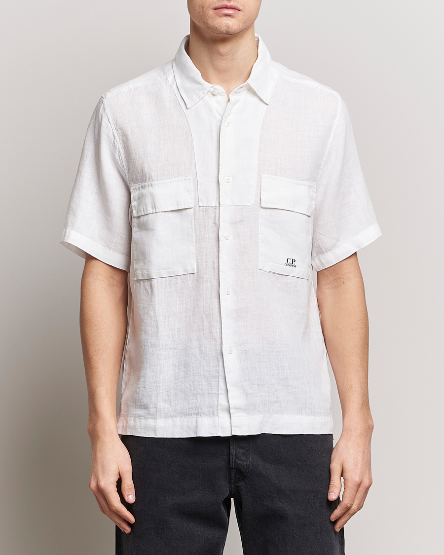 Herren |  | C.P. Company | Short Sleeve Linen Shirt White