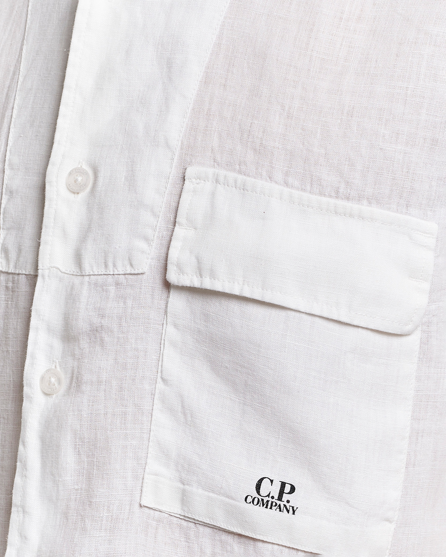 Herren | Hemden | C.P. Company | Short Sleeve Linen Shirt White