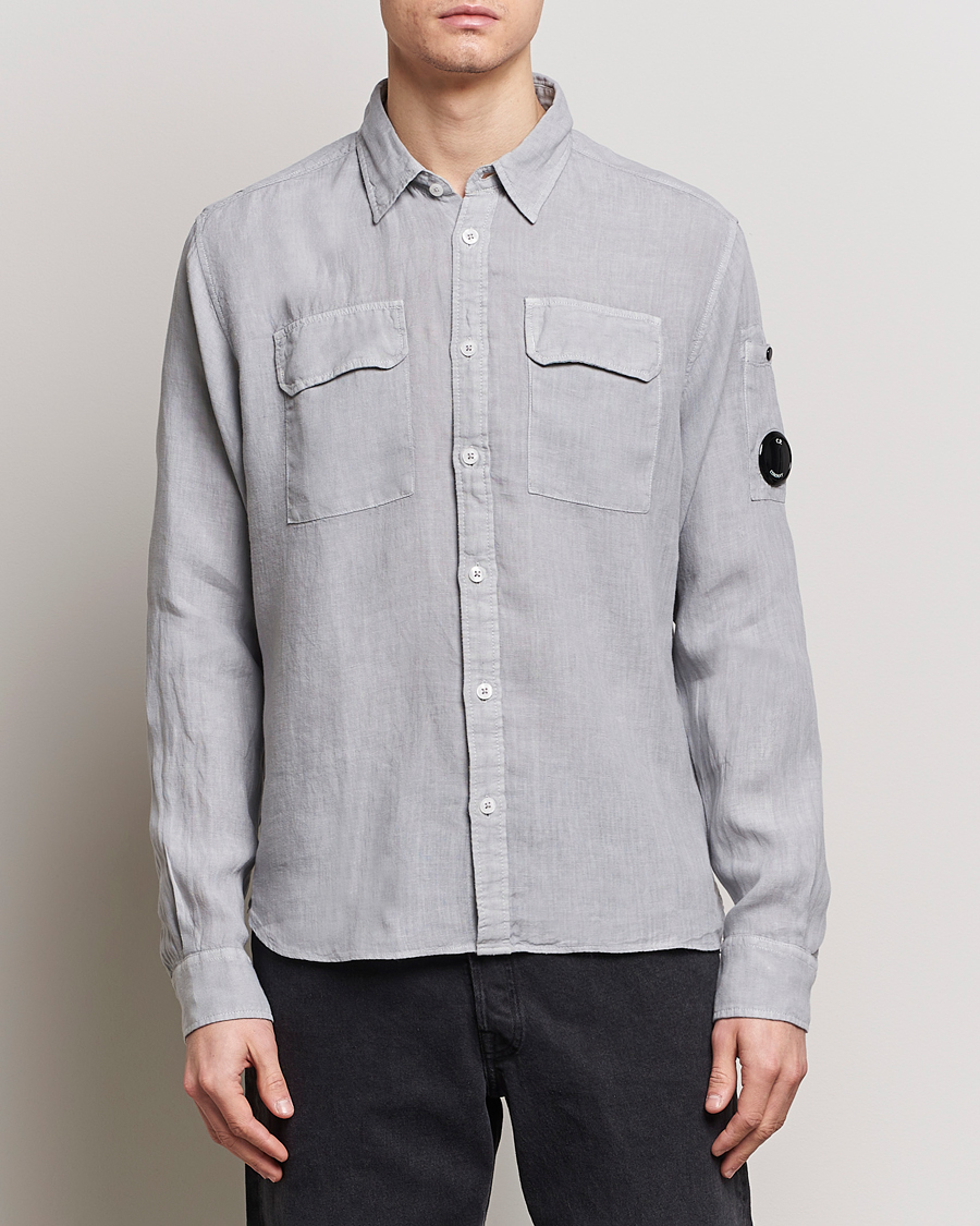 Herren |  | C.P. Company | Long Sleeve Linen Shirt Grey