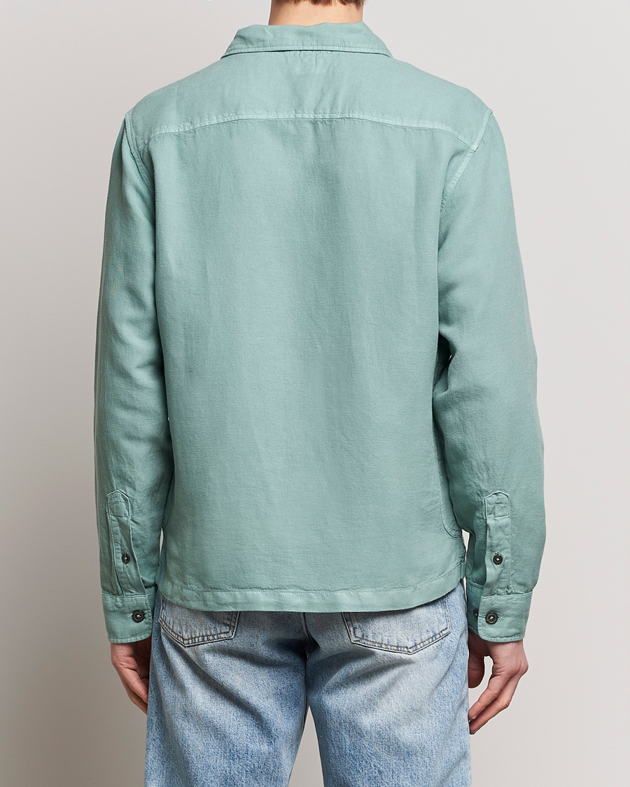 Herren | Hemden | C.P. Company | Broken Linen/Cotton Overshirt Light Green