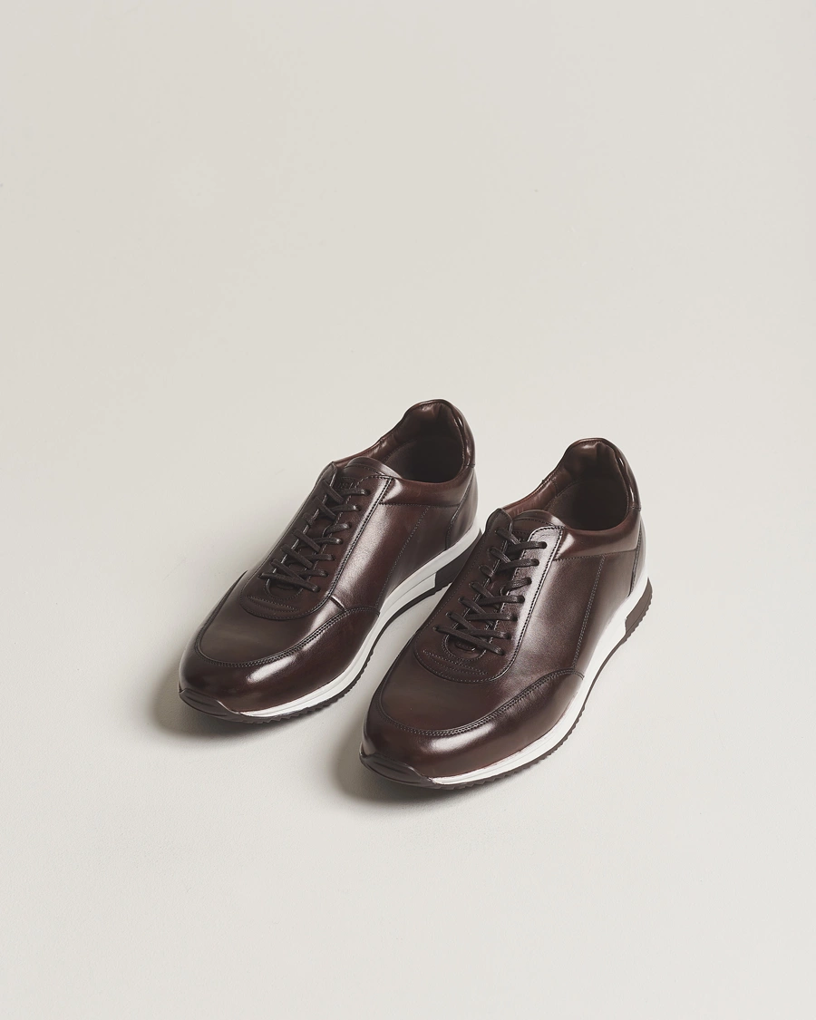 Herren | Best of British | Loake 1880 | Bannister Leather Running Sneaker Dark Brown
