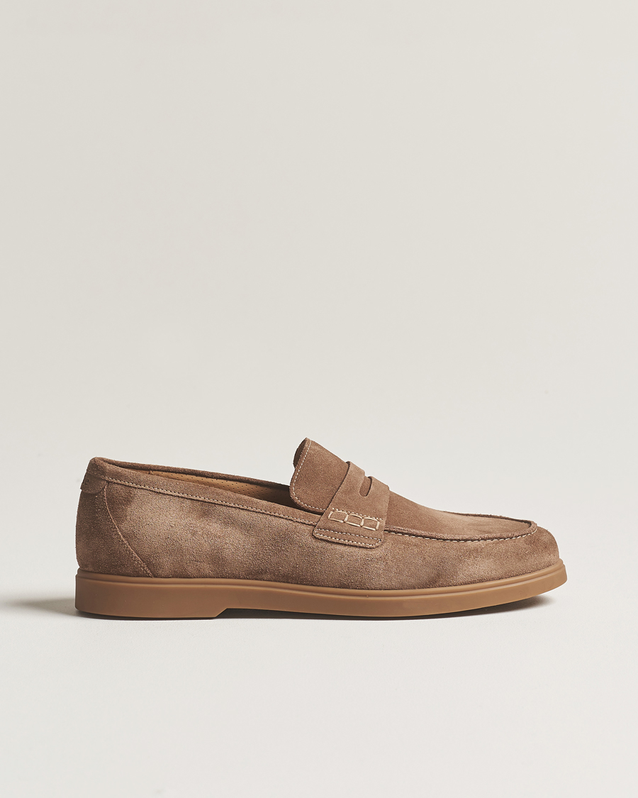 Herren | Loake 1880 Lucca Suede Penny Loafer Flint | Loake 1880 | Lucca Suede Penny Loafer Flint
