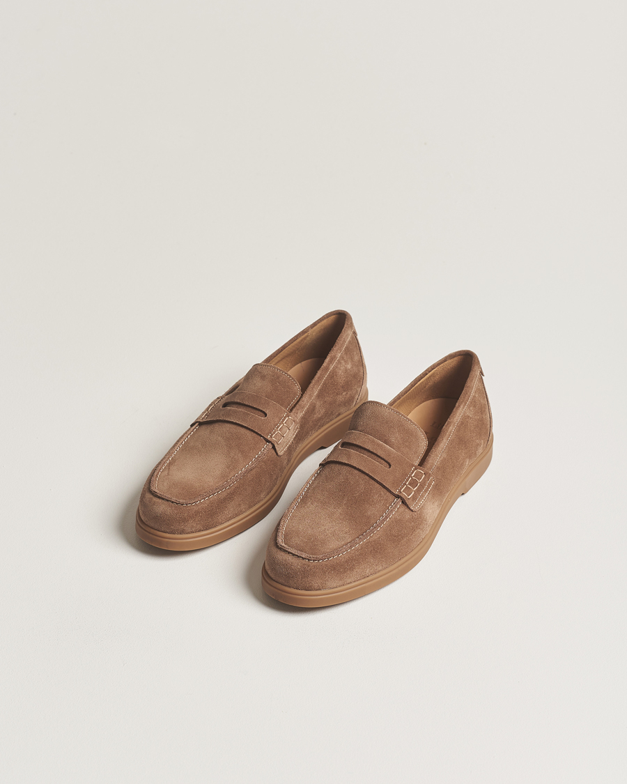 Herren | Loake 1880 Lucca Suede Penny Loafer Flint | Loake 1880 | Lucca Suede Penny Loafer Flint