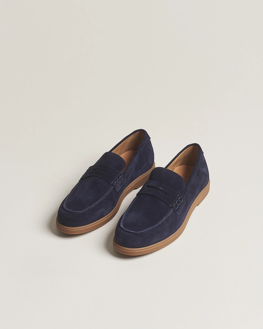 Herren | Business & Beyond | Loake 1880 | Lucca Suede Penny Loafer Navy