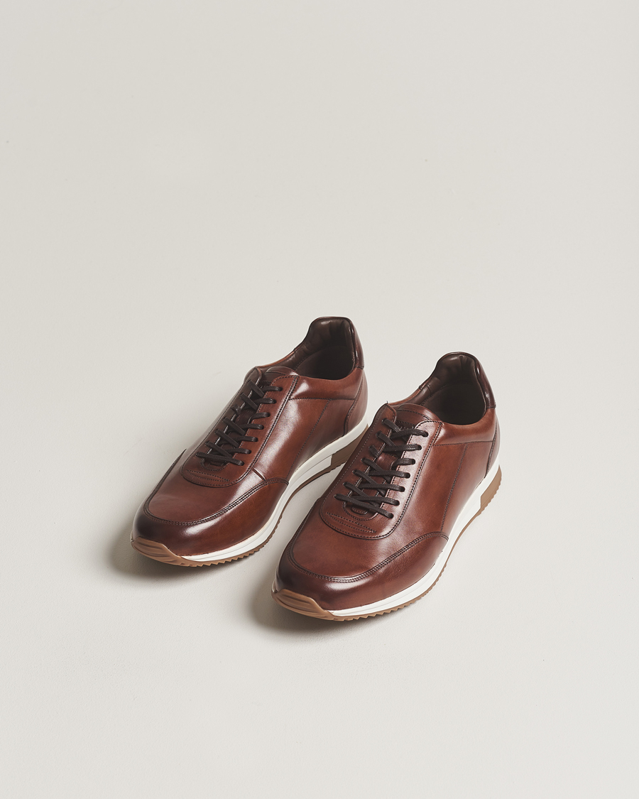 Herren | Laufschuhe Sneaker | Loake 1880 | Bannister Leather Running Sneaker Cedar