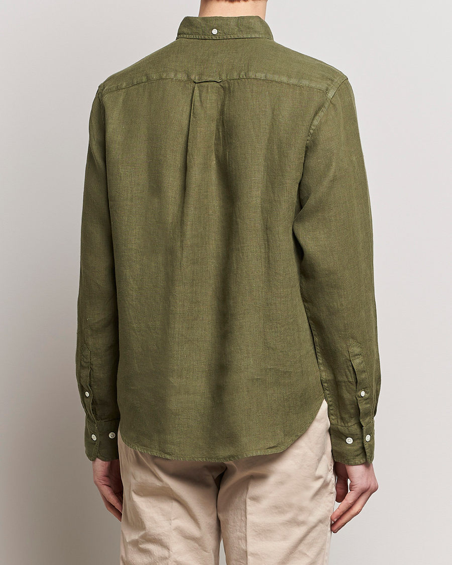 Herren | Hemden | GANT | Regular Fit Garment Dyed Linen Shirt Juniper Green