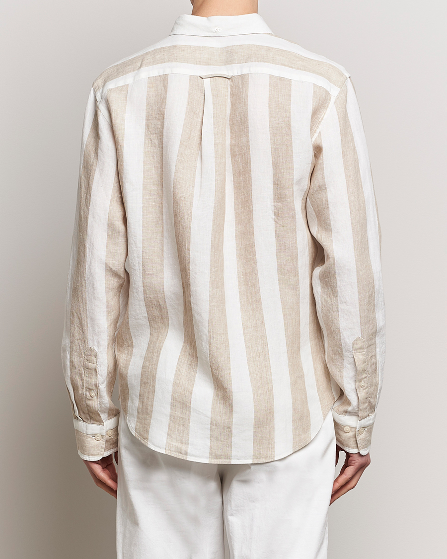 Herren | Hemden | GANT | Regular Fit Bold Stripe Linen Shirt Beige/White