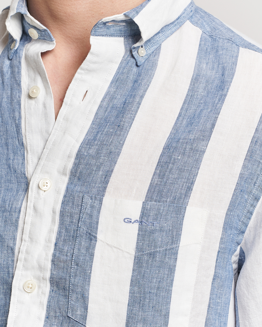 Herren | Hemden | GANT | Regular Fit Bold Stripe Linen Shirt Blue/White