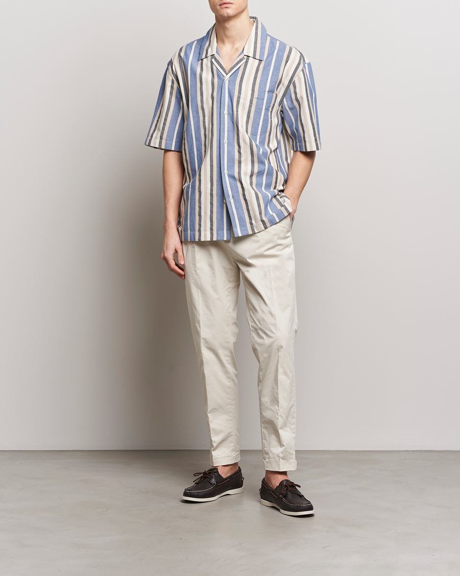 Herren | Hemden | GANT | Relaxed Fit Wide Stripe Short Sleeve Shirt Rich Blue
