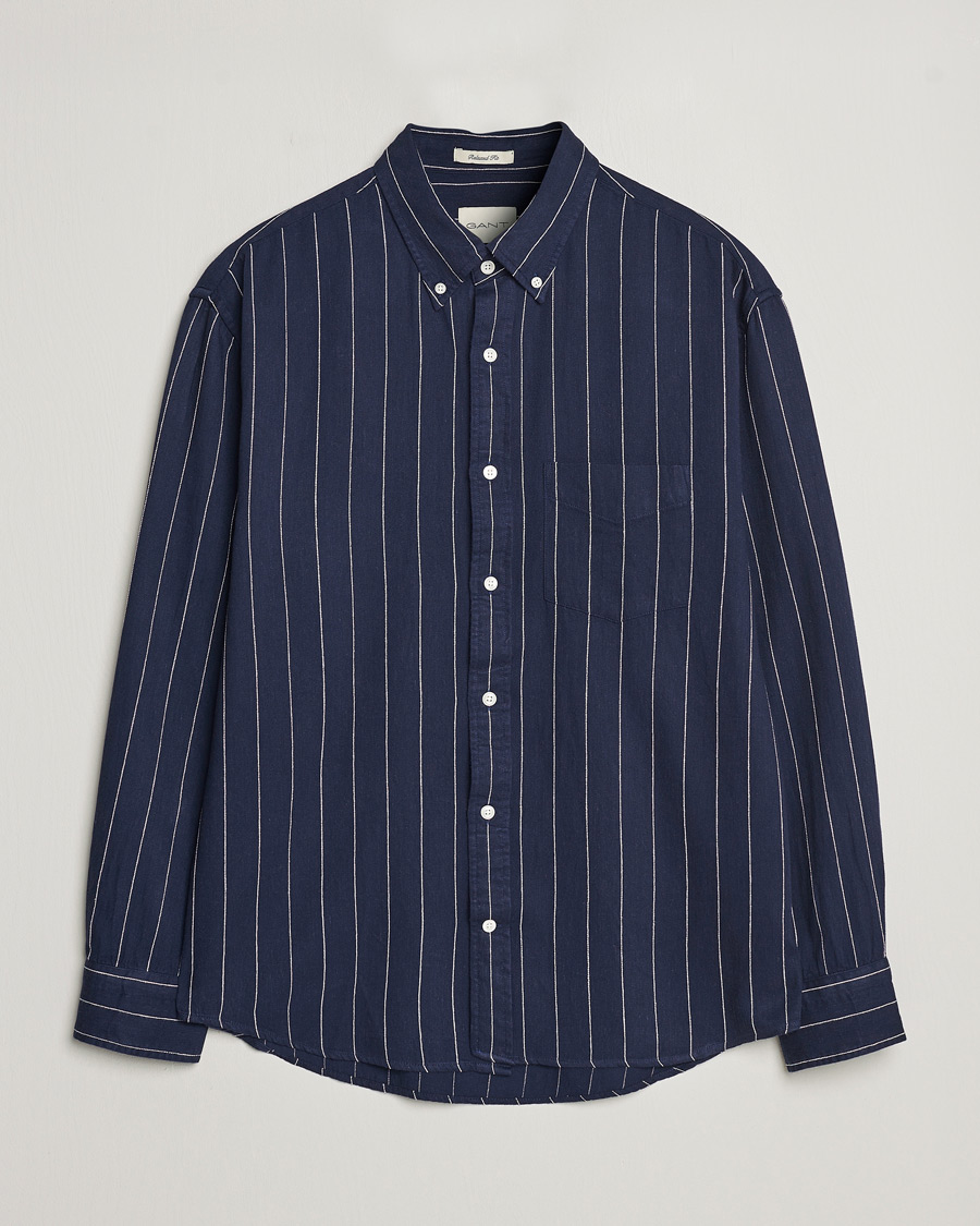 Herren | Hemden | GANT | Relaxed Fit Slub Striped Shirt Classic Blue